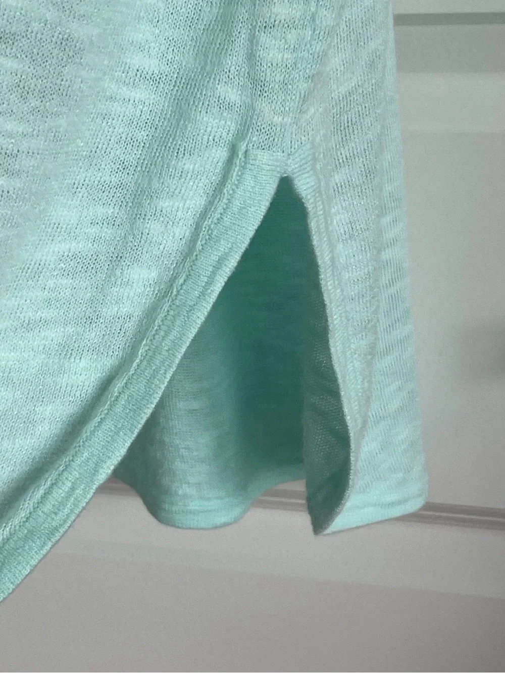 Eileen Fisher Organic Linen Cotton Mint Green S/S Oversized Tunic Top
